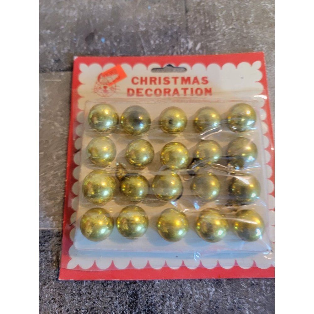 Yellow Mini golden blown glass ornament‎ set